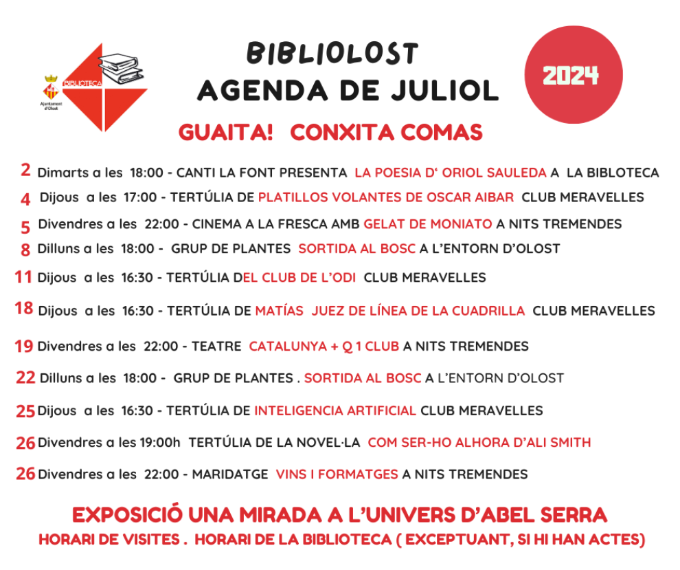 Activitats a la biblioteca d'Olost